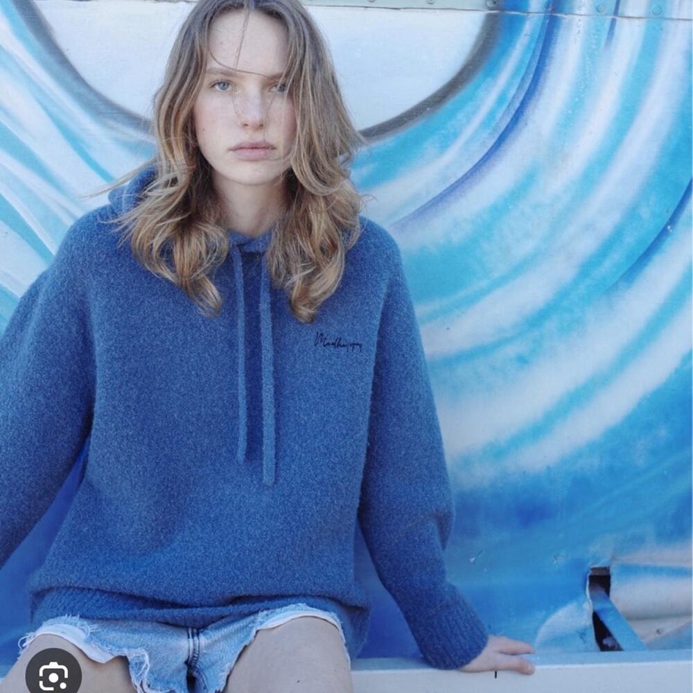 Madhappy Bouclé Hoodie Neptune Blue XL Spring 2024 NWOT